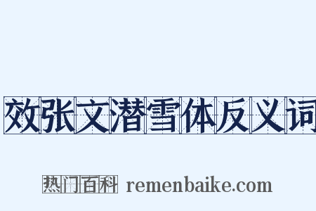 效张文潜雪体反义词是什么意思的图片